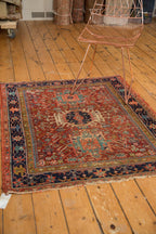 4x4.5 Antique Fine Karaja Square Rug