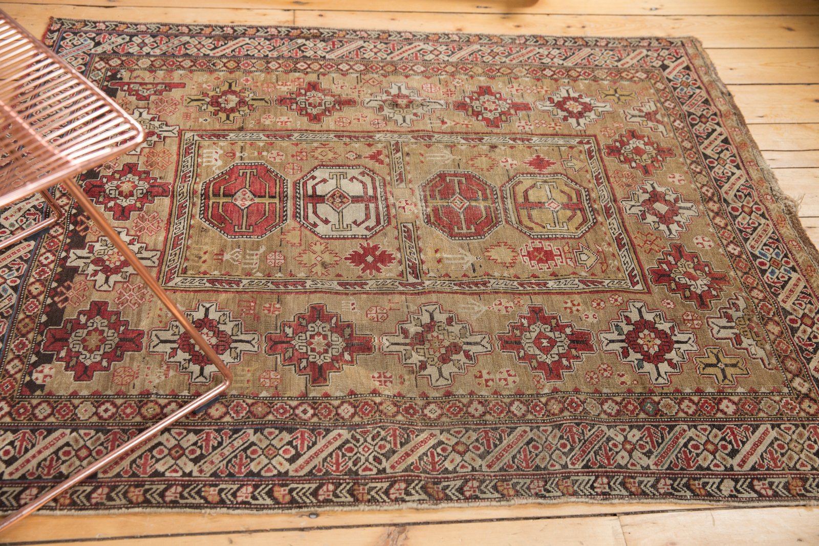 4x4.5 Antique Caucasian Square Rug
