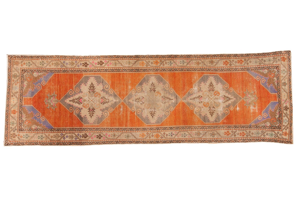 3.5x11 Vintage Distressed Oushak Rug Runner