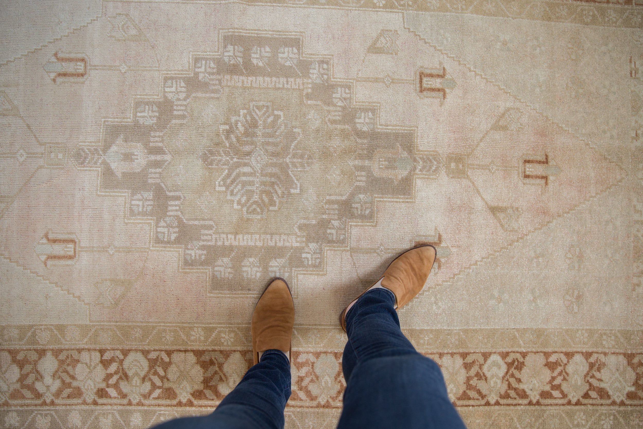 4.5x8.5 Vintage Distressed Oushak Rug