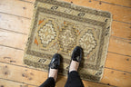 2x2.5 Antique Caucasian Square Rug Mat