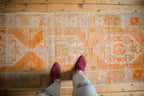 2.5x8.5 Vintage Distressed Oushak Rug Runner