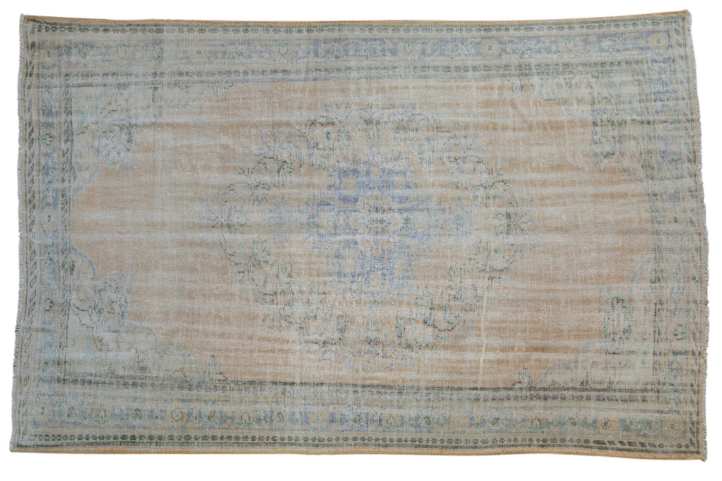 6x9.5 Vintage Distressed Oushak Carpet