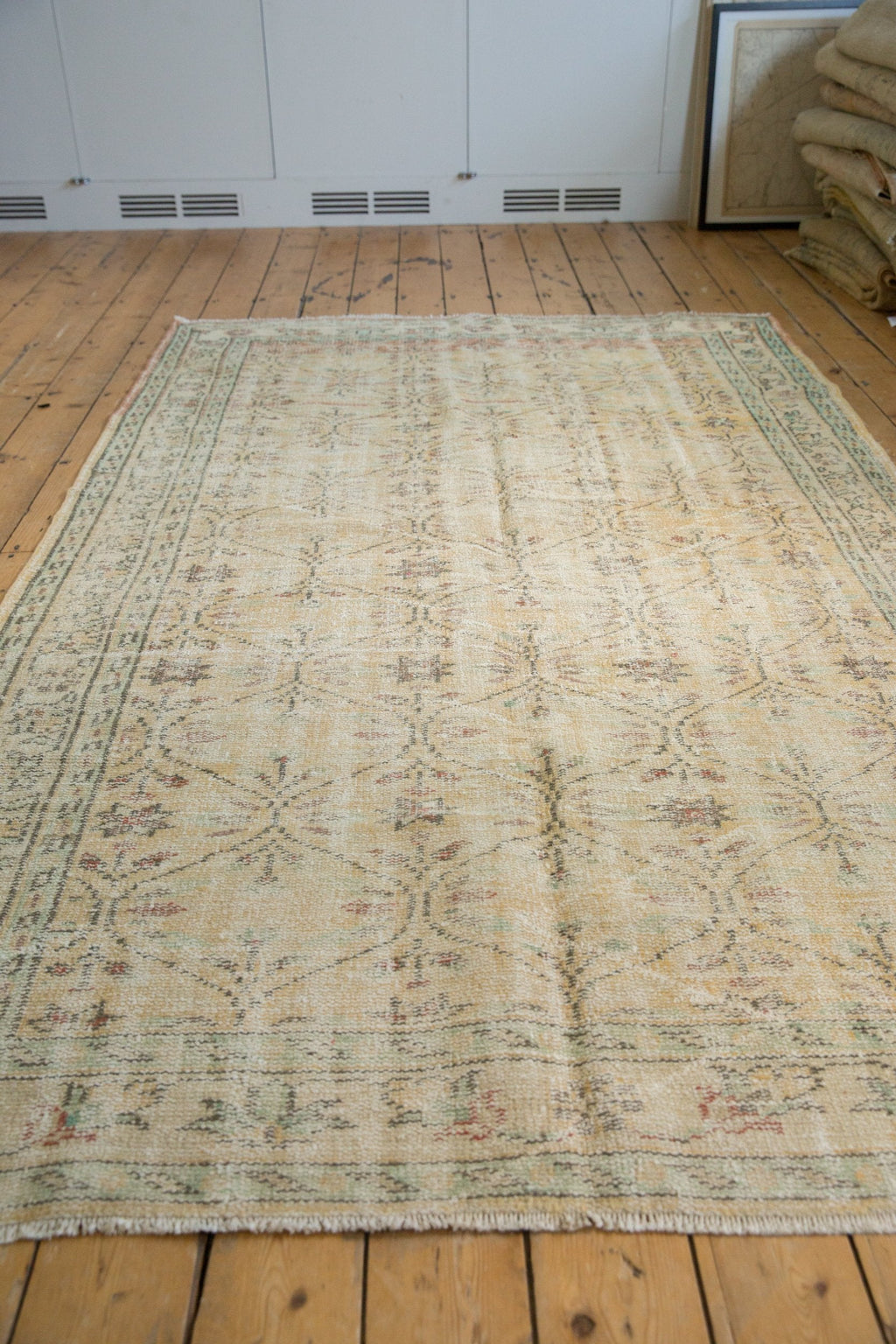 5.5x9 Vintage Distressed Oushak Carpet