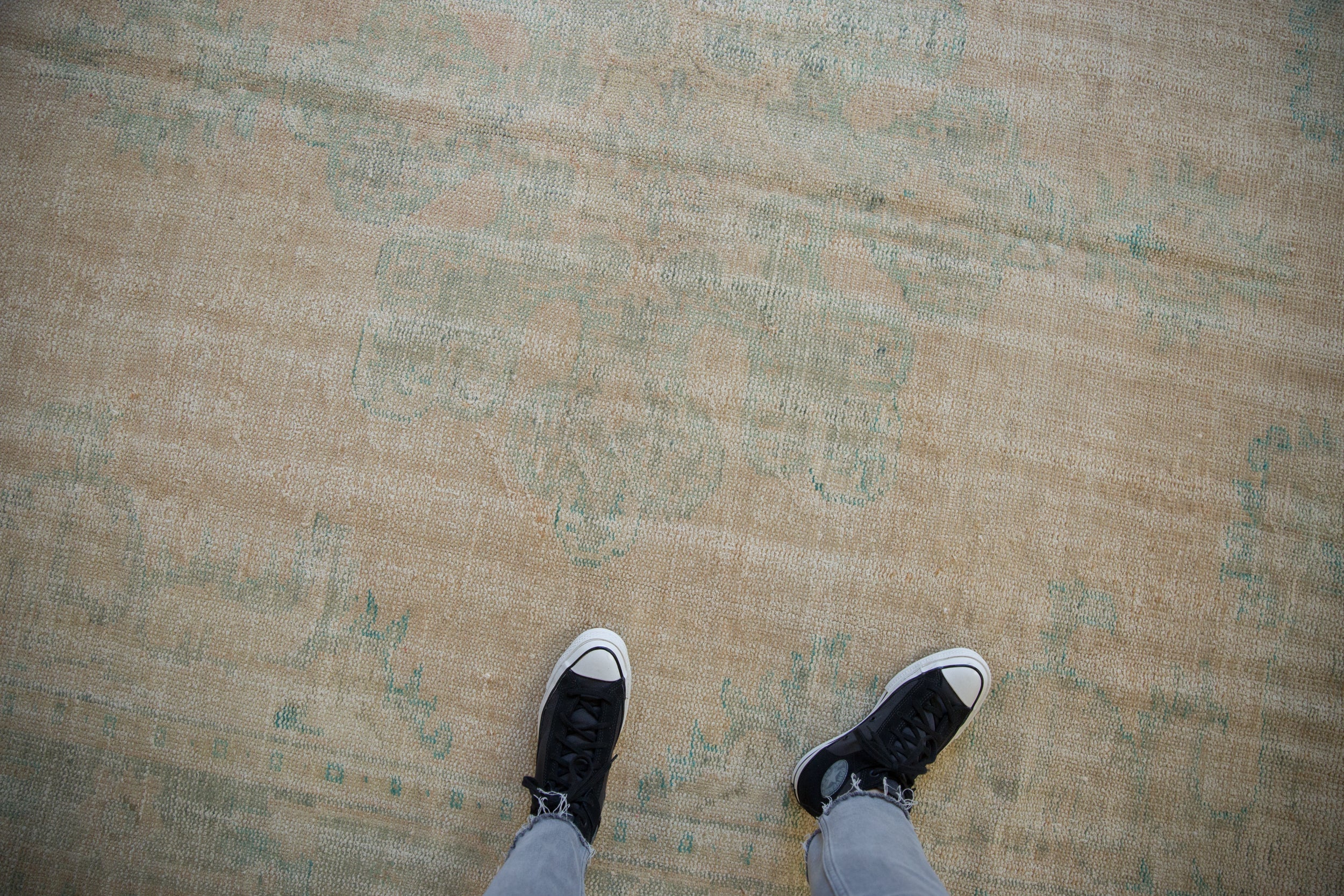 6.5x10 Vintage Distressed Oushak Carpet