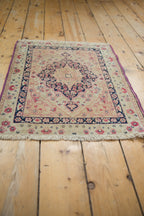 2x2.5 Antique Kerman Square Rug Mat