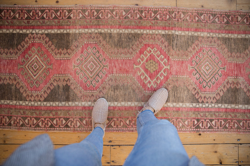 2.5x10 Vintage Distressed Oushak Rug Runner