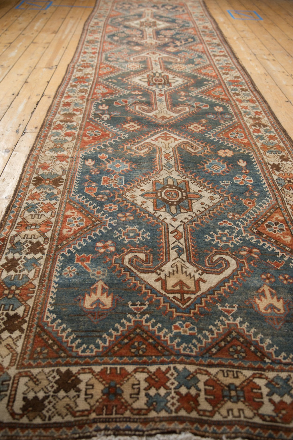 4x14 Vintage Distressed Hamadan Rug Runner