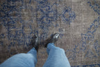 6.5x9 Vintage Distressed Overdyed Oushak Carpet