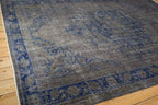 6.5x9 Vintage Distressed Overdyed Oushak Carpet