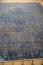 6.5x9 Vintage Distressed Overdyed Oushak Carpet