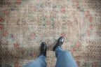 5.5x9.5 Vintage Distressed Overdyed Oushak Carpet