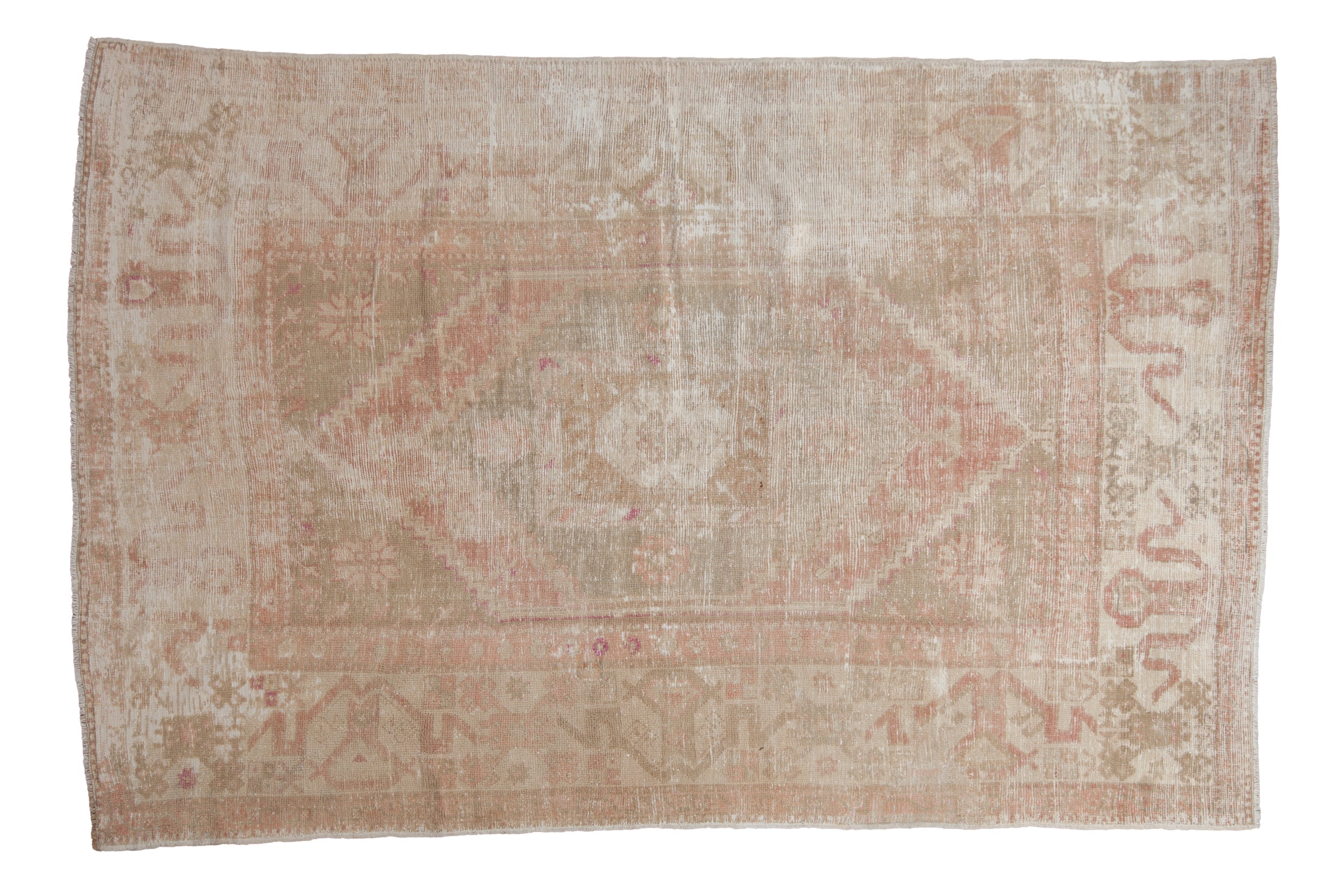 5.5x8.5 Vintage Distressed Oushak Carpet