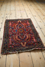 2x2.5 Vintage American Sarouk Square Rug Mat