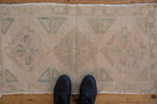 1.5x3 Vintage Distressed Oushak Rug Mat