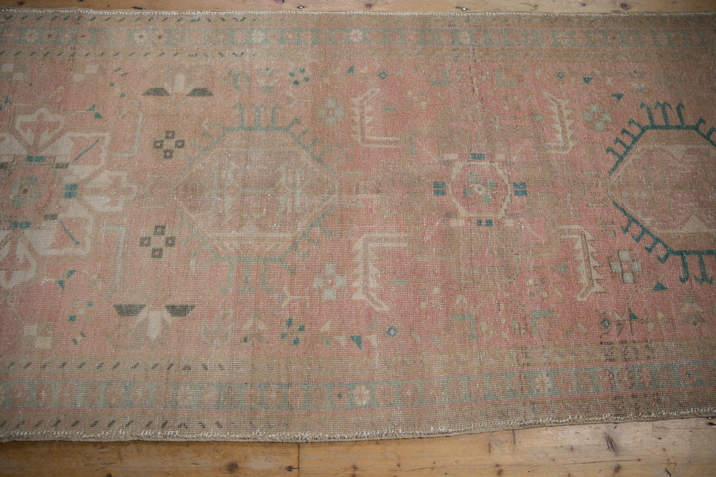 3.5x12.5 Vintage Distressed Karaja Rug Runner