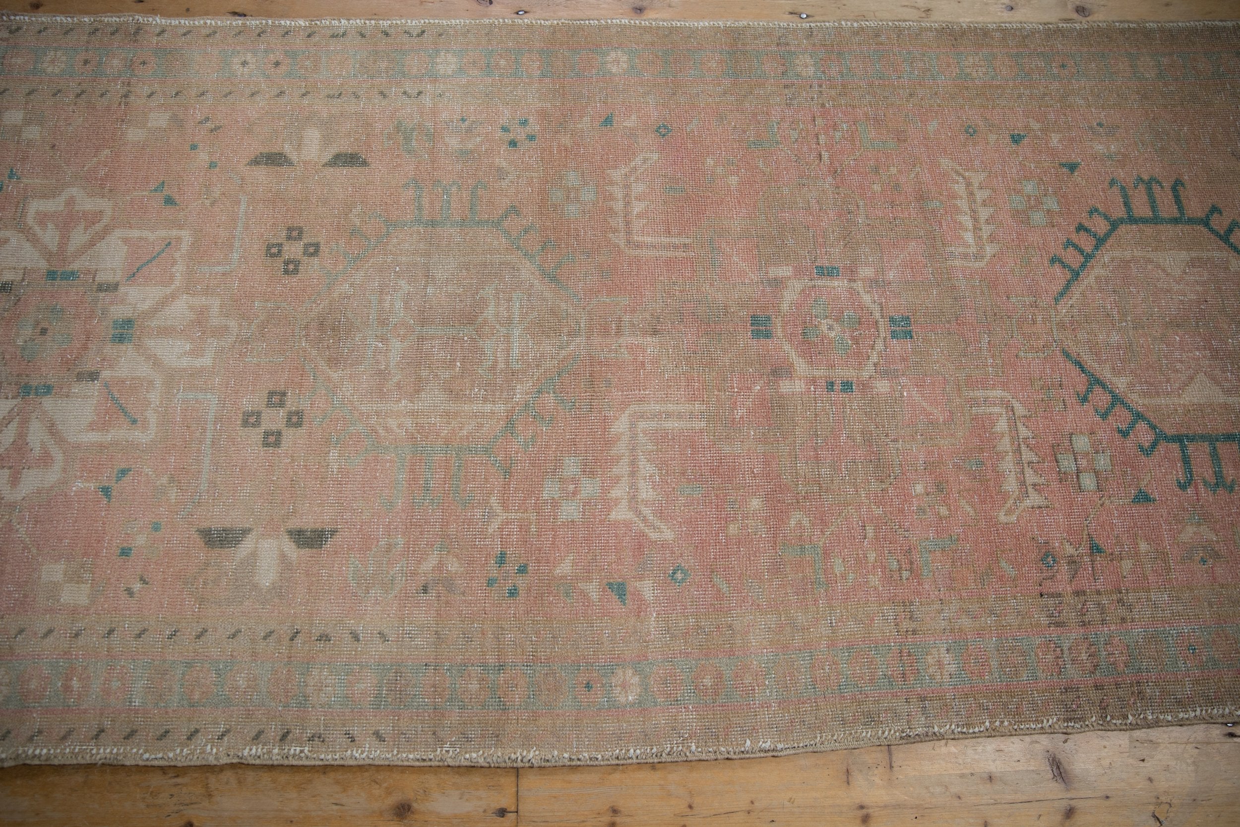 3.5x12.5 Vintage Distressed Karaja Rug Runner