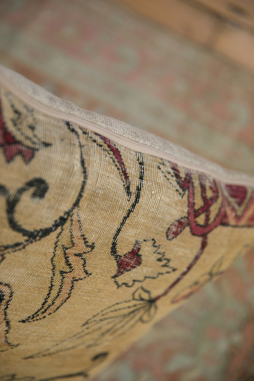 Antique Kerman Rug Fragment Pillow