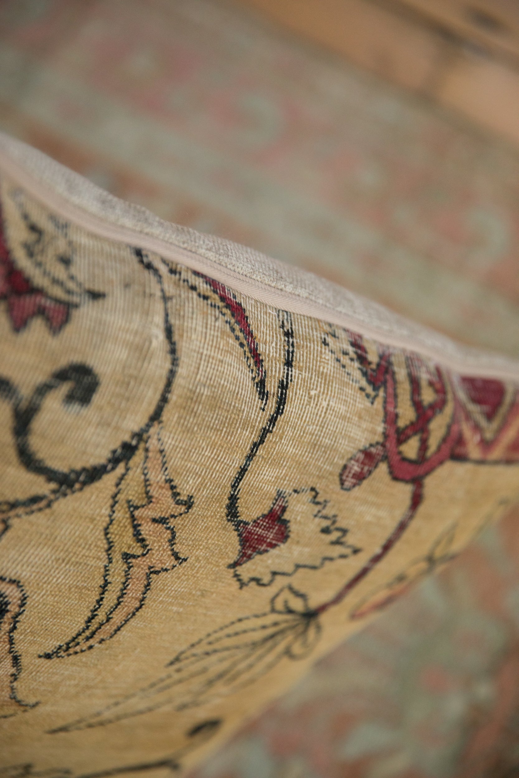 Antique Kerman Rug Fragment Pillow
