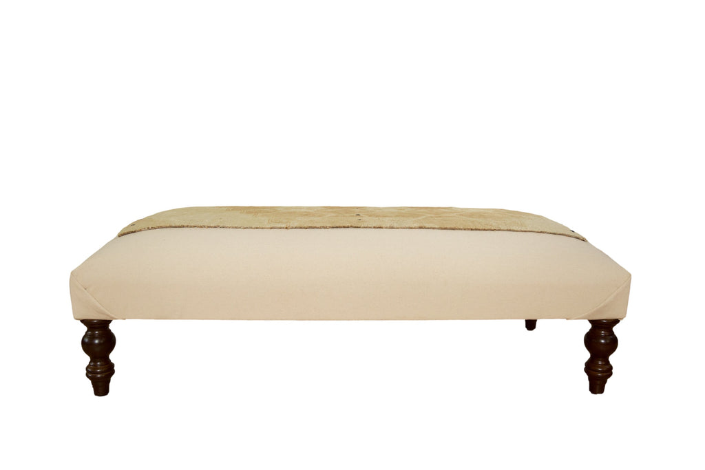 Handmade Canvas Changeable Rug Fragment Ottoman Coffee Table