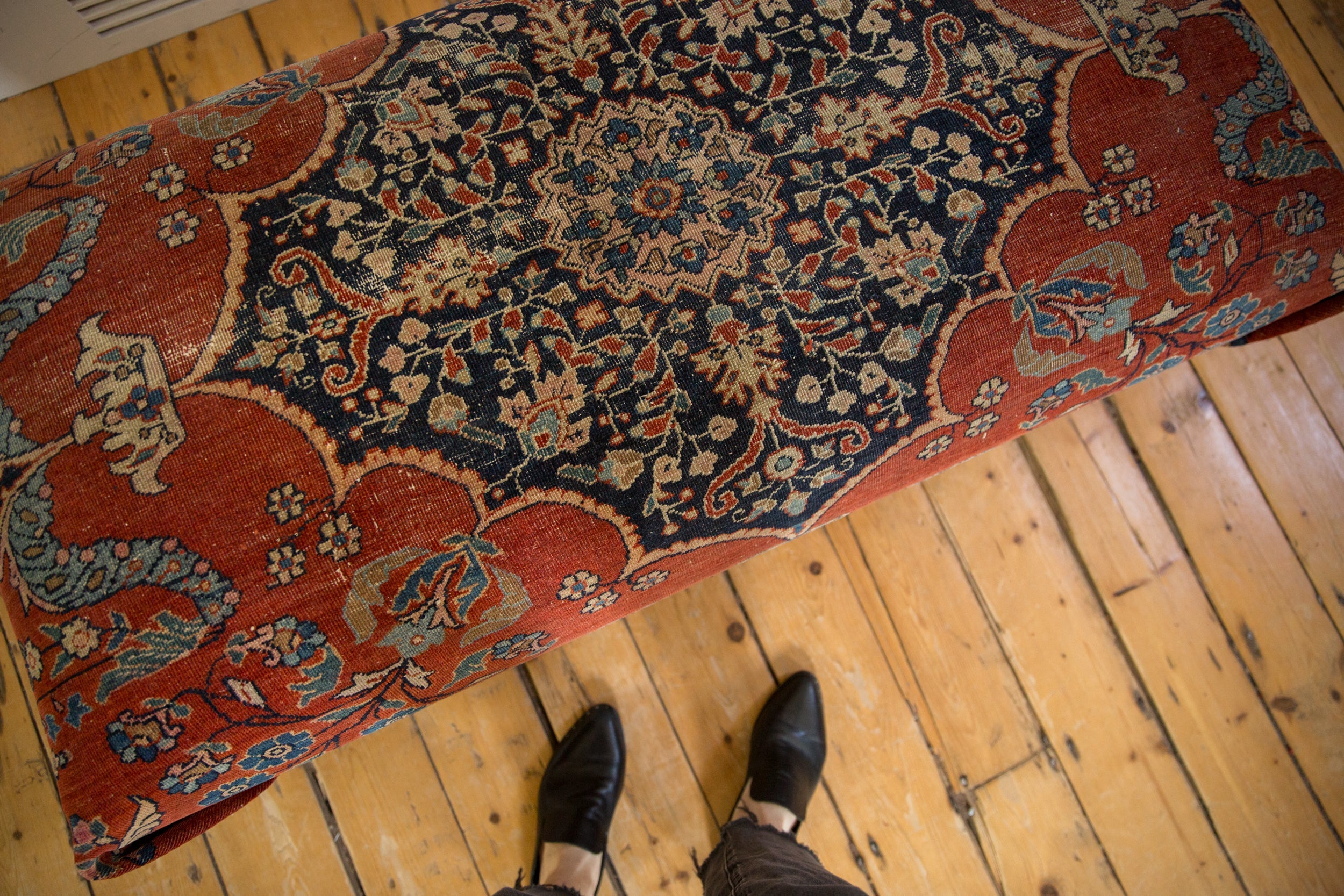 Reclaimed Antique Persian Rug Ottoman Coffee Table