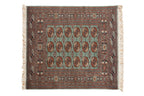 4x4.5 Vintage Fine Bokhara Square Rug