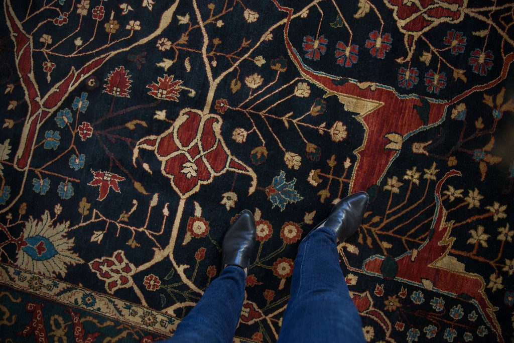 10x14 Vintage Indian Bijar Design Carpet