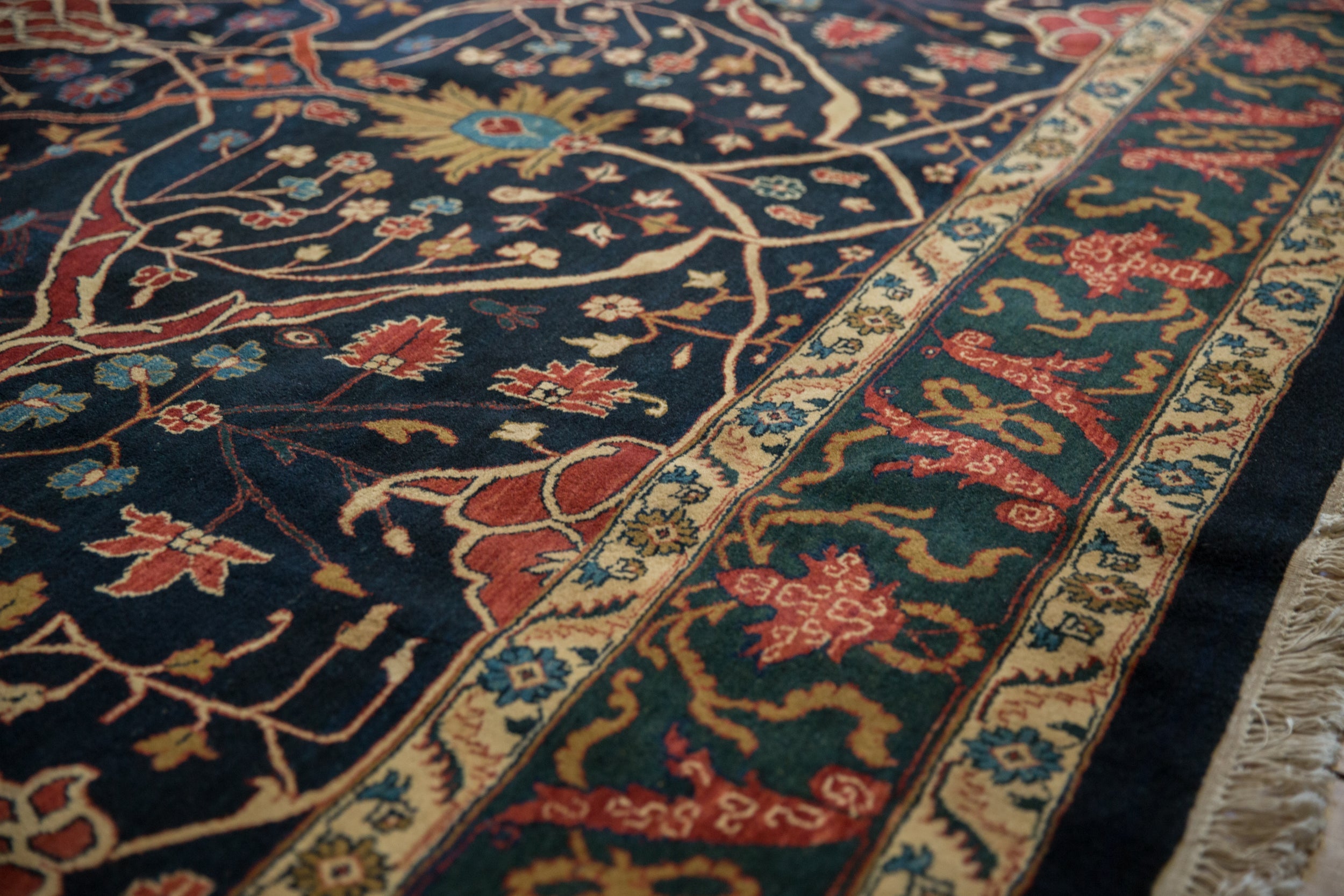 10x14 Vintage Indian Bijar Design Carpet
