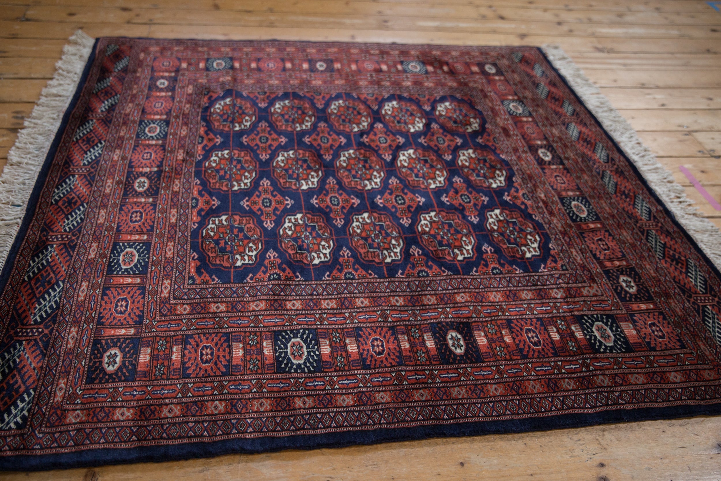 5x5 Vintage Fine Bokhara Square Rug