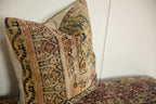 Antique Kerman Rug Fragment Pillow