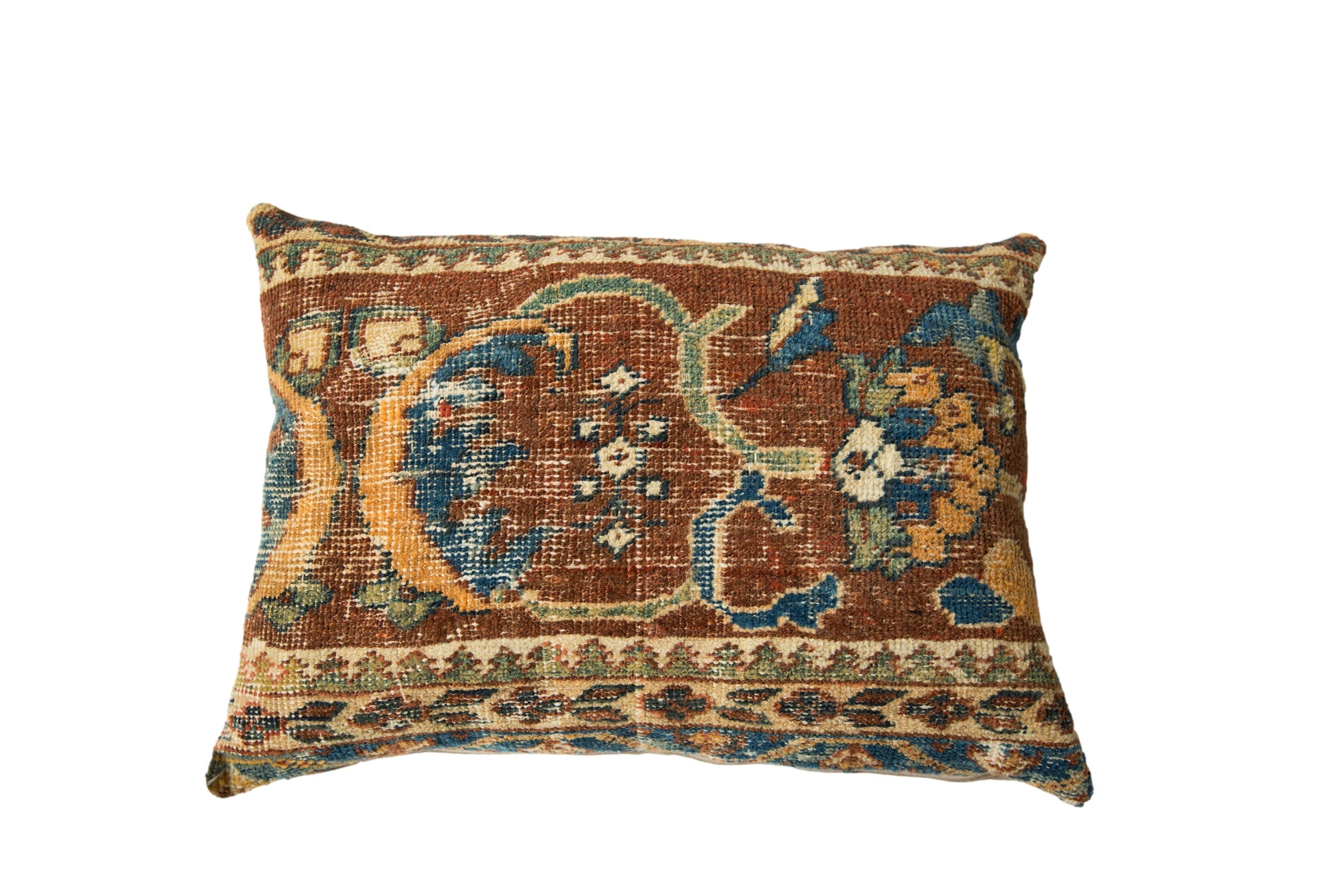 Antique Ziegler Mahal Rug Fragment Pillow