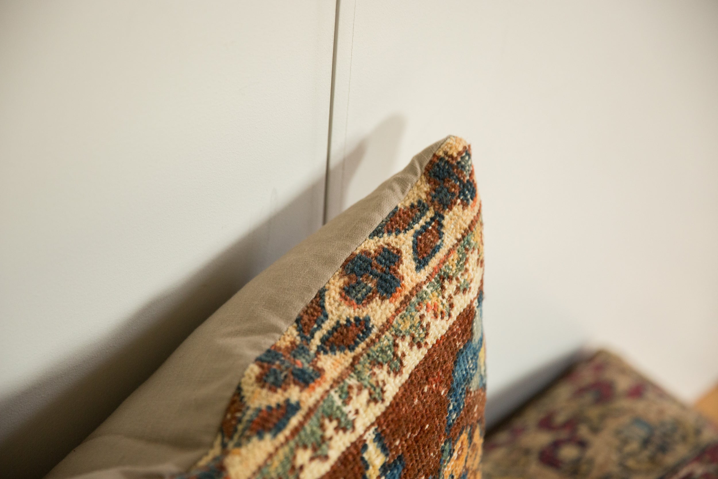 Antique Ziegler Mahal Rug Fragment Pillow