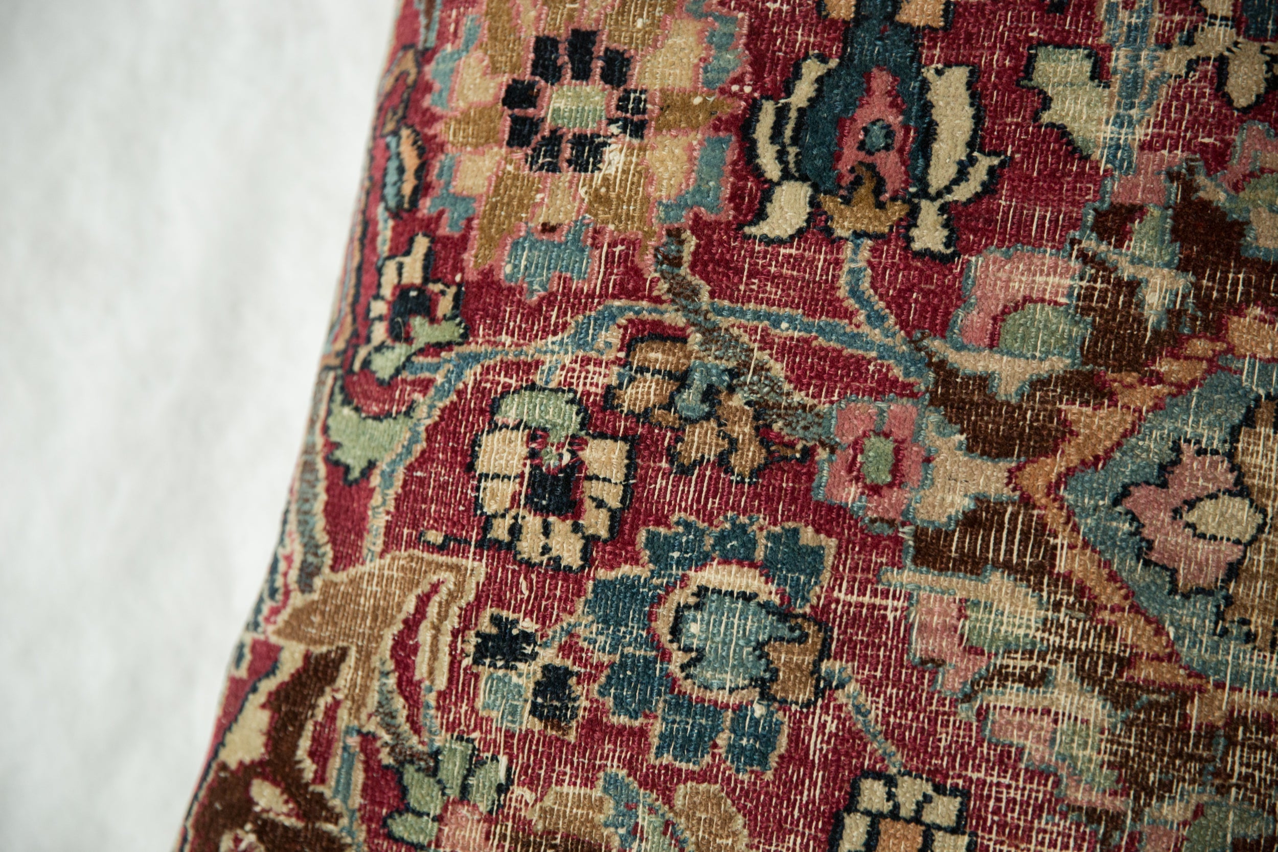 Vintage Meshed Rug Fragment Pillow