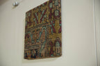 Decorative Cork Board Antique Kerman Rug Fragment Art