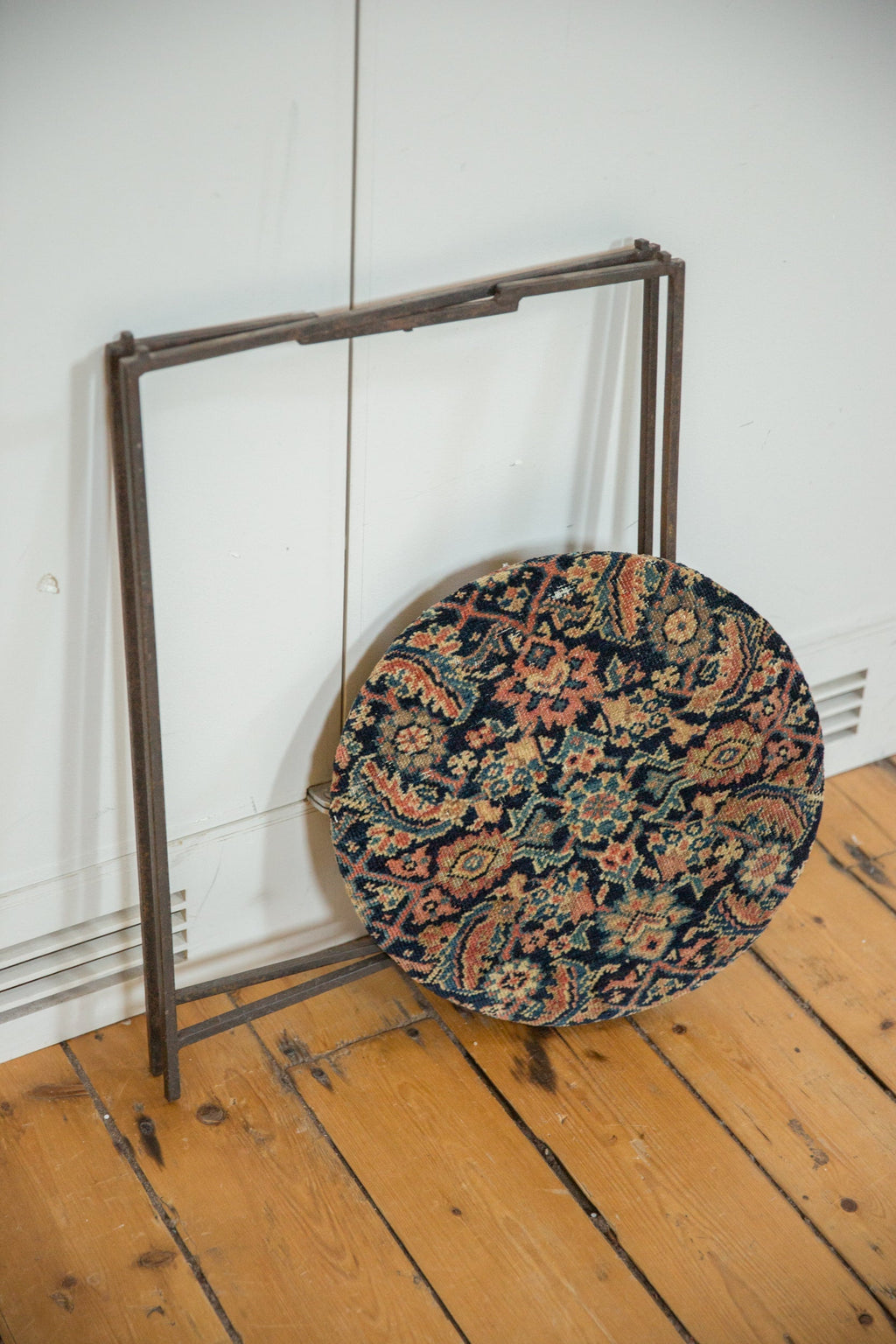 Reclaimed Antique Rug Fragment Side Table Stand 6 of 7
