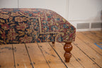 Antique Persian Kerman Rug Ottoman Coffee Table