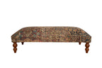 Antique Persian Kerman Rug Ottoman Coffee Table