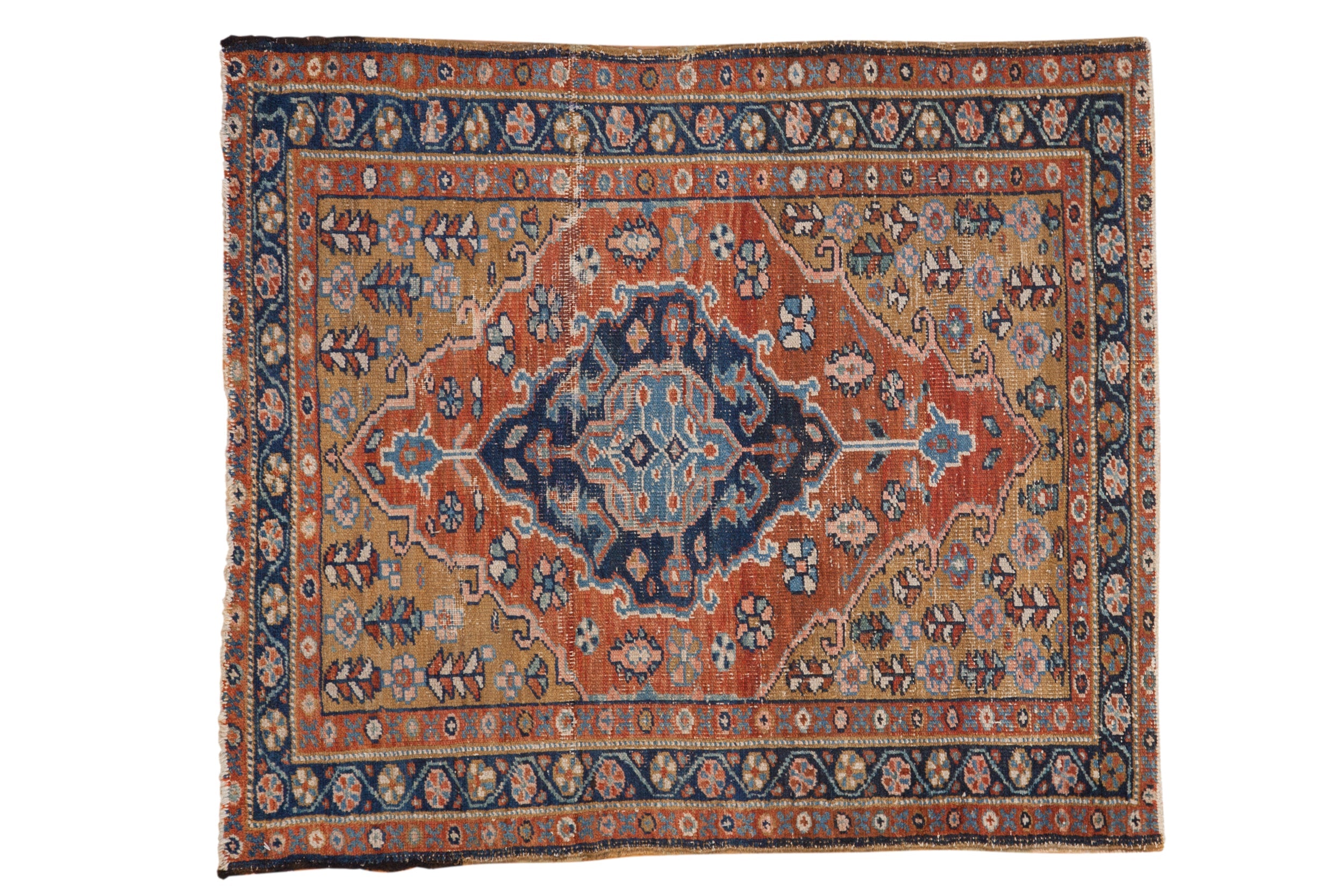 3.5x4 Vintage Heriz Square Rug