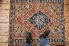 3.5x4 Vintage Heriz Square Rug