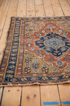 3.5x4 Vintage Heriz Square Rug