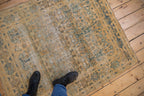 4x4.5 Vintage Distressed Meshed Square Rug