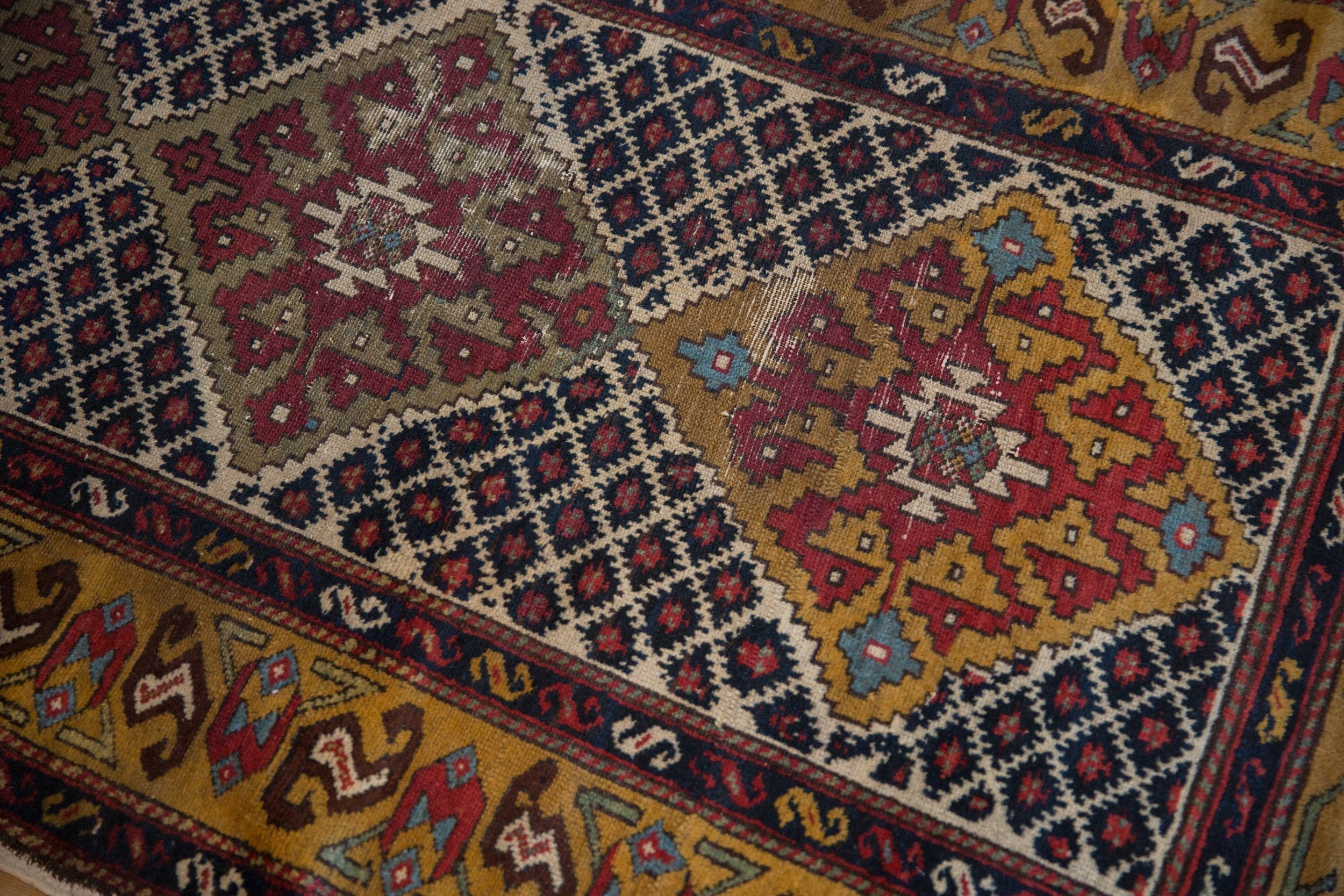 3.5x10.5 Vintage Caucasian Rug Runner