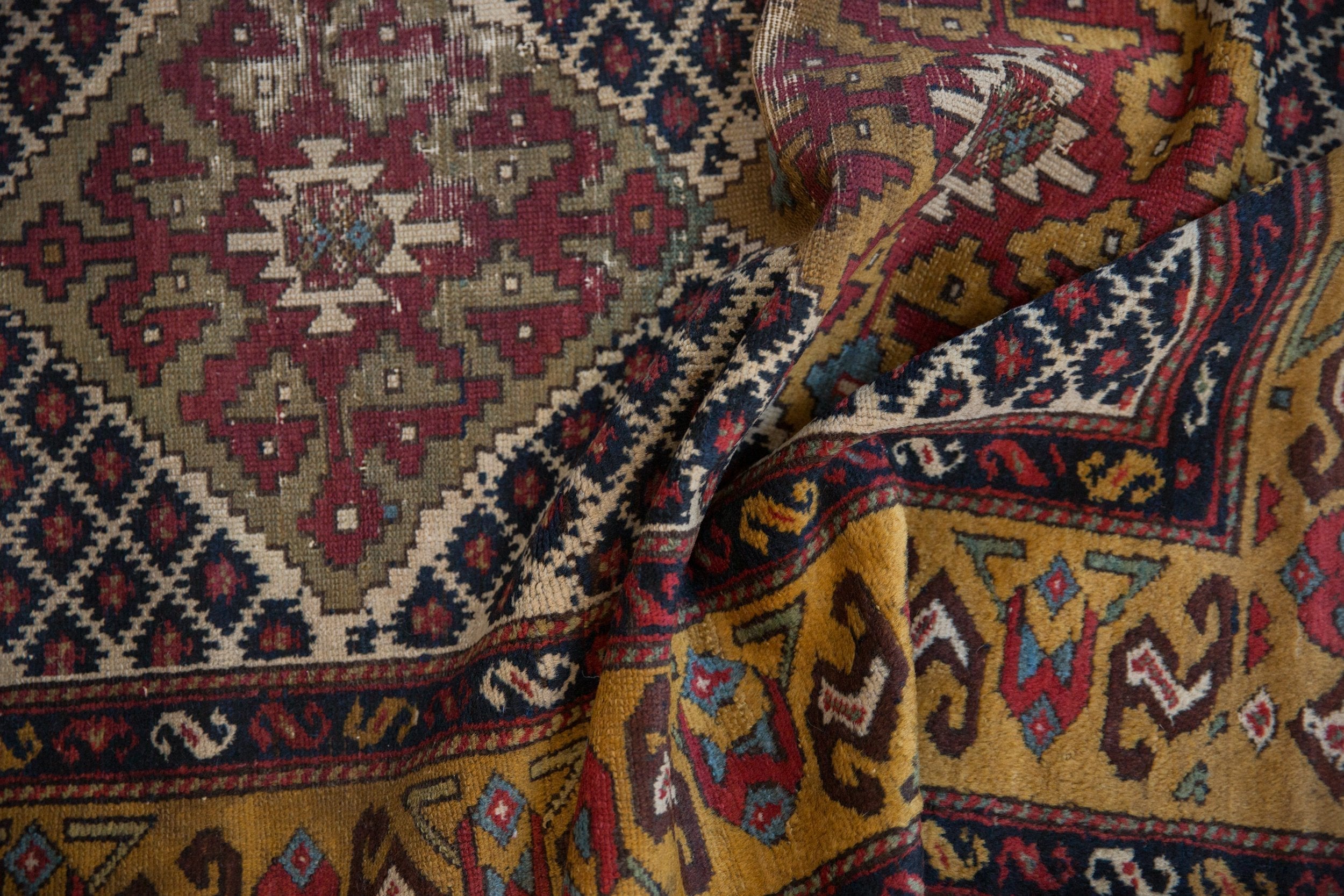 3.5x10.5 Vintage Caucasian Rug Runner