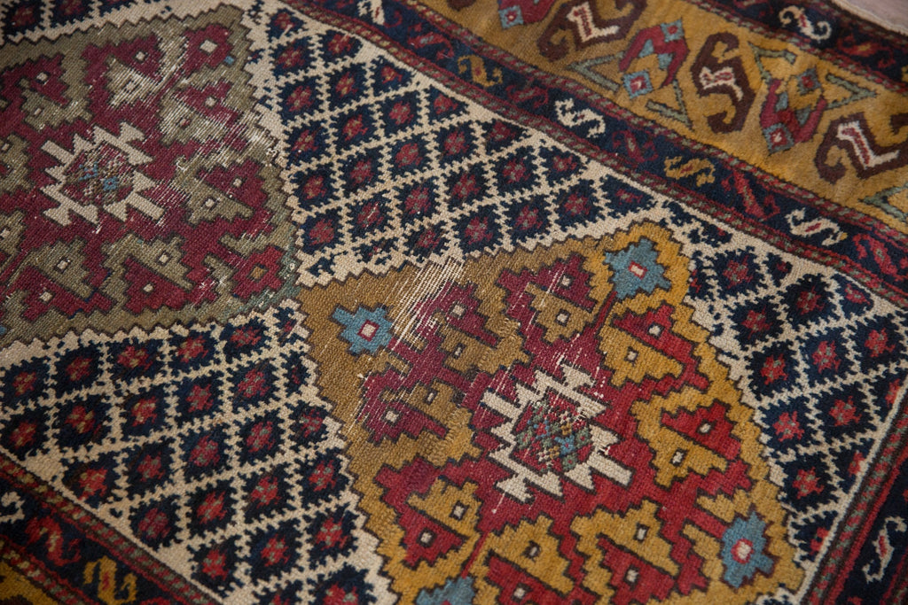 3.5x10.5 Vintage Caucasian Rug Runner