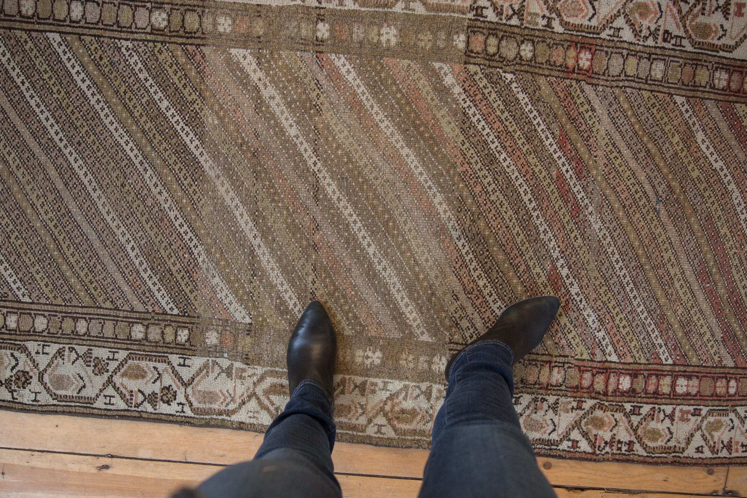 3x8.5 Vintage Distressed Hamadan Rug Runner