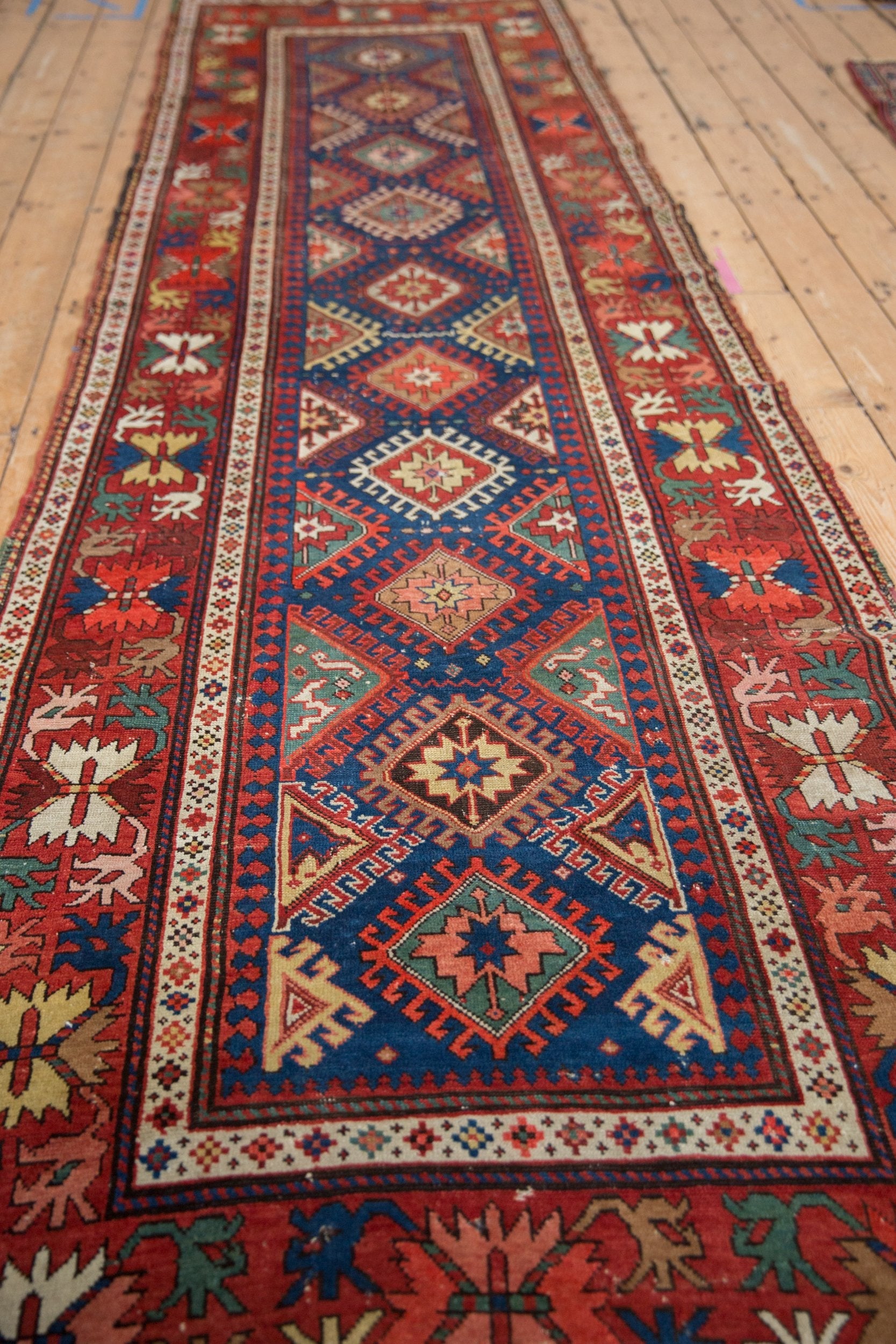 3.5x12.5 Antique Caucasian Rug Runner