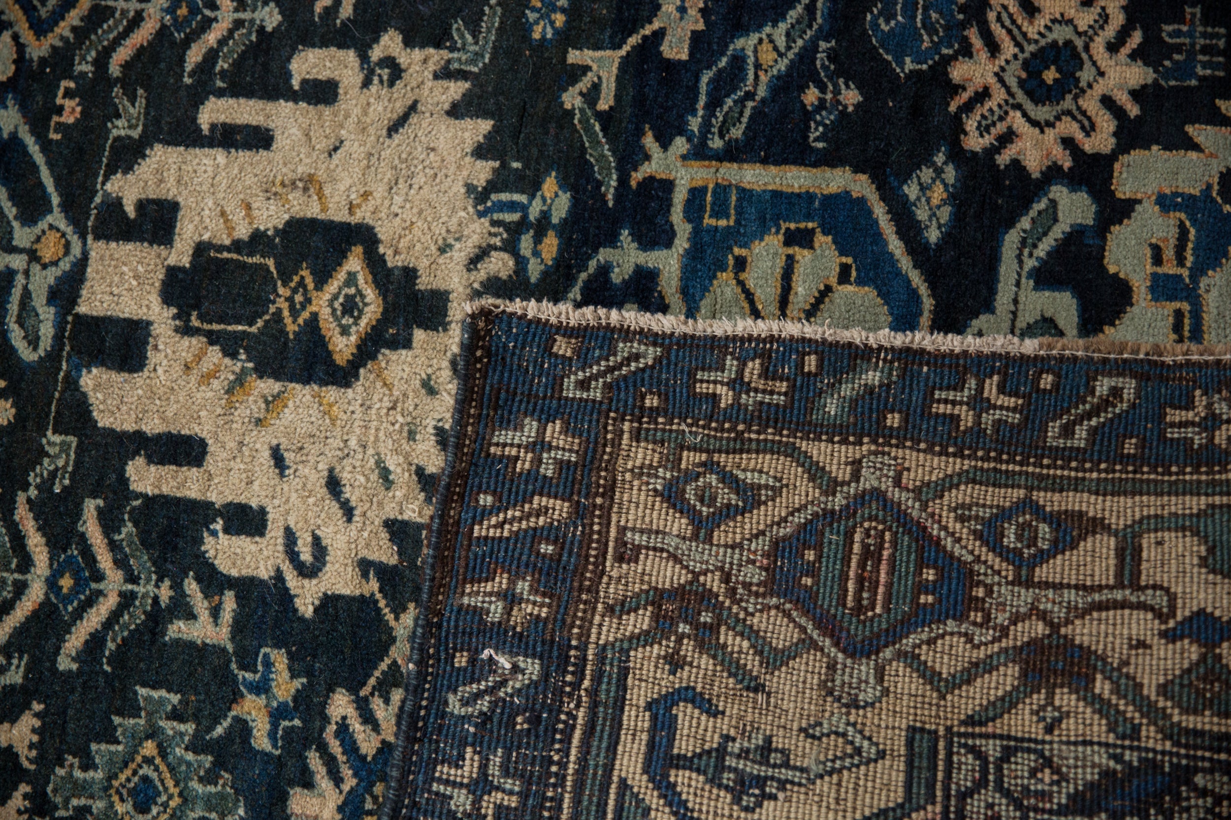 4.5x5 Vintage Bijar Square Rug