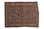4x5 Vintage Caucasian Square Rug