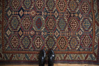 4x5 Vintage Caucasian Square Rug