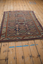 4x5 Vintage Caucasian Square Rug